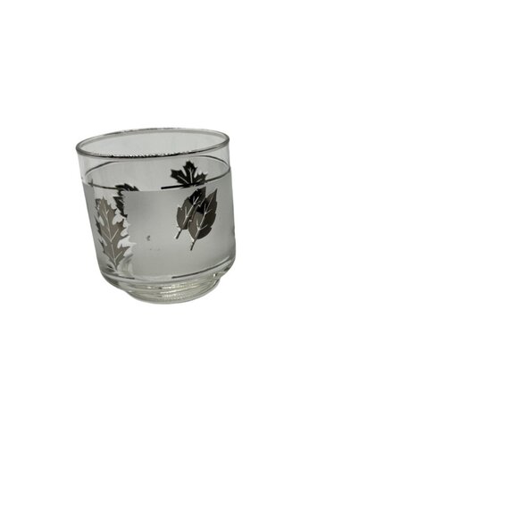 Vintage Libbey MCM Frosted Juice Glasses Set Of 6 Frosted Silver Leaf 3 1/4 tall - Picture 16 of 16